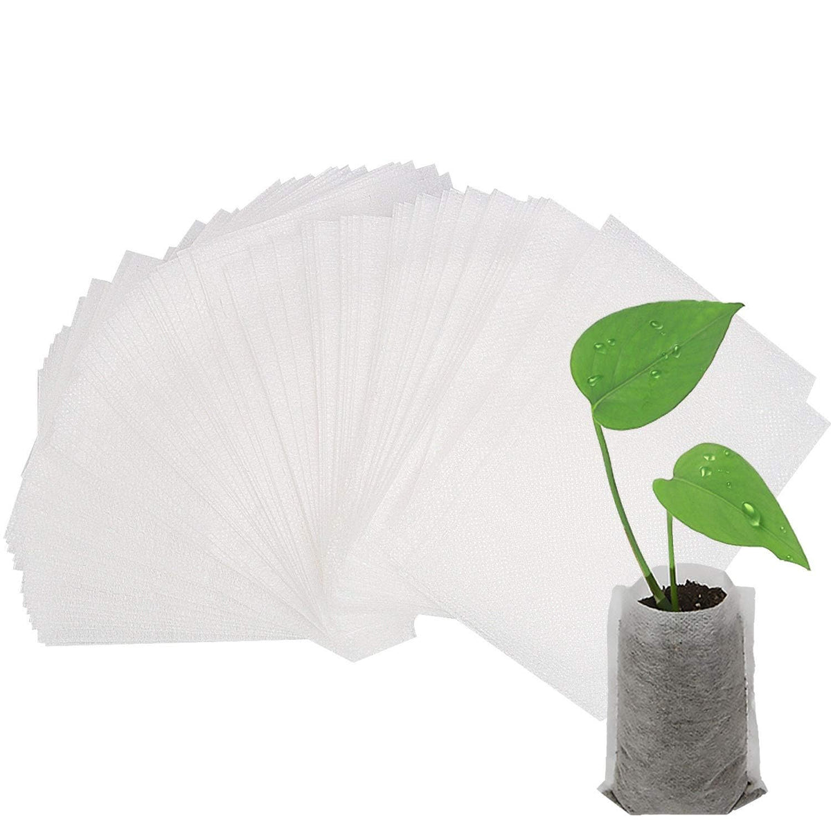 Augshy 200-Pack 3.5x4.7 in Non-Woven Plant Grow Bags – Breathable Seedling Pots