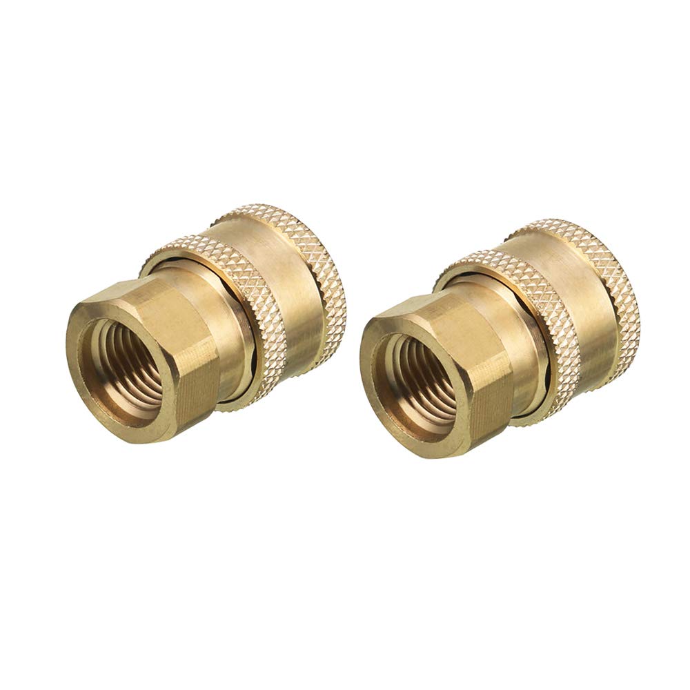 RIDGE WASHER brass fittings quick-connect 1-4 to female NPT enables fast nozzle swaps.