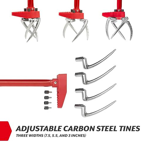 Garden Weasel Claw Pro Garden Tiller and Cultivator – Twist-Action Soil Loosener with Adjustable Tines and Ergonomic Handle