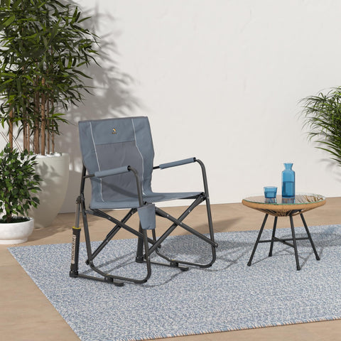 GCI Outdoor Freestyle Rocker Camping Chair | Portable Folding Rocker with Cup Holder – Grey