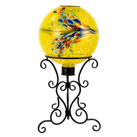 YELENEW 12-inch Black Metal Gazing Ball Stand for 10–12 inch Spheres | Indoor Outdoor Garden Display