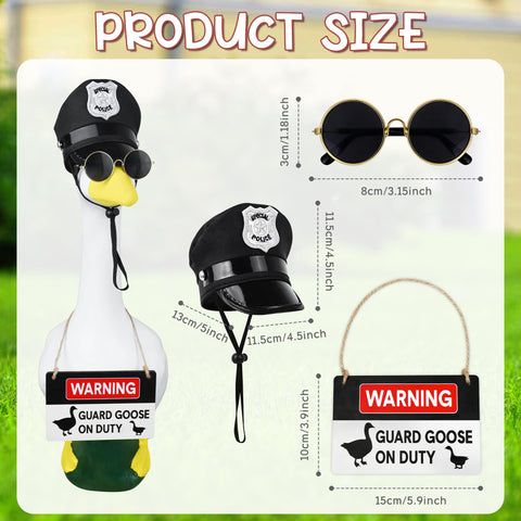 Horolam Porch Goose Outfits – 17/23-Inch Yard Guard Goose Costume with Sign, Hat & Sunglasses