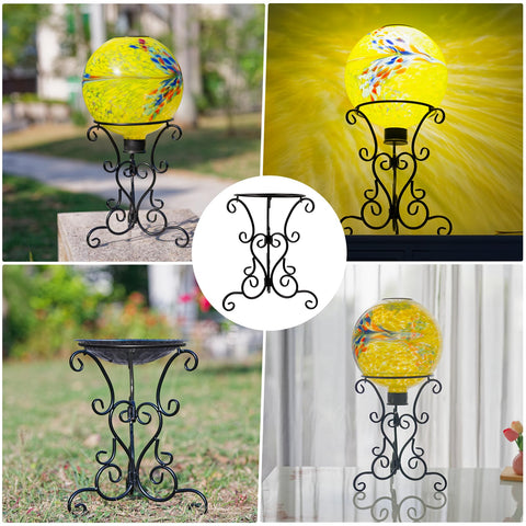 YELENEW 12-inch Black Metal Gazing Ball Stand for 10–12 inch Spheres | Indoor Outdoor Garden Display