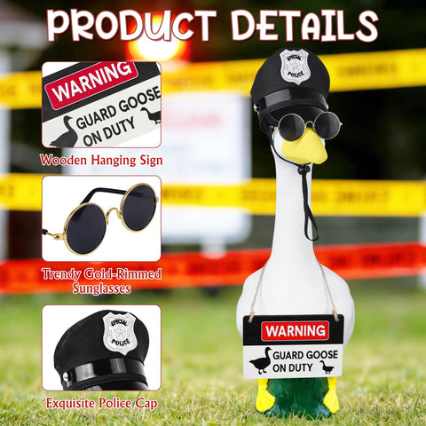 Horolam Porch Goose Outfits – 17/23-Inch Yard Guard Goose Costume with Sign, Hat & Sunglasses