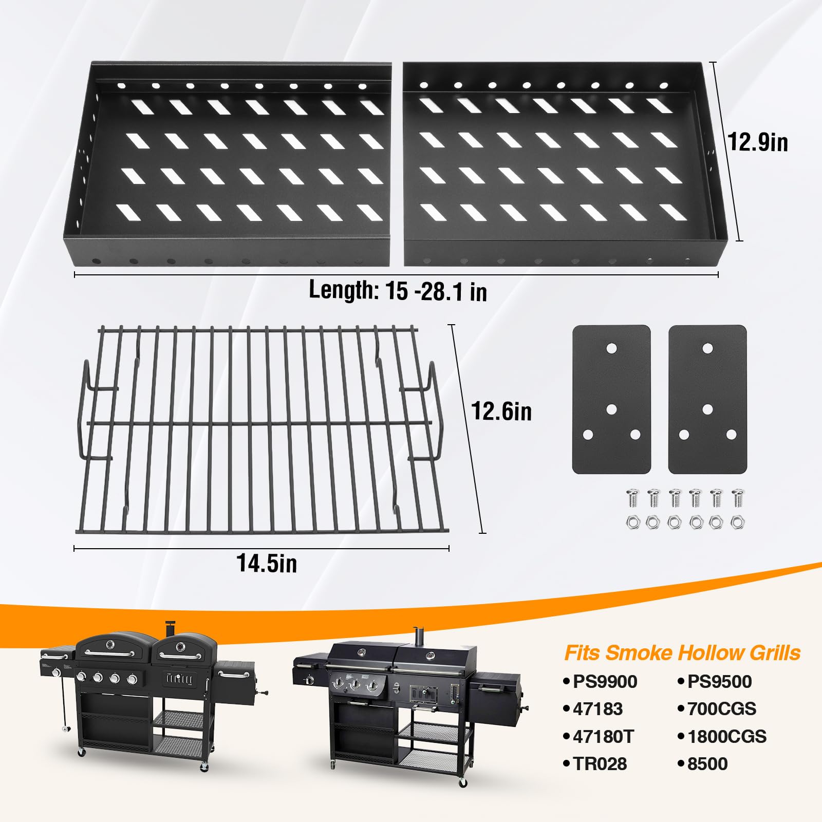 AOREWTGGH charcoal tray compatible with Smoke Hollow models ensures consistent smoke distribution.