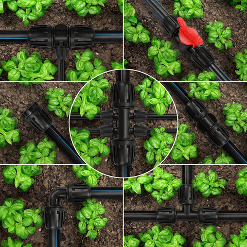 Copadri 25-Piece 1/2-Inch Drip Irrigation Fittings Kit | Anti-Leak Barbed Connectors for Garden