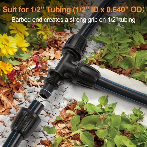 Copadri 25-Piece 1/2-Inch Drip Irrigation Fittings Kit | Anti-Leak Barbed Connectors for Garden