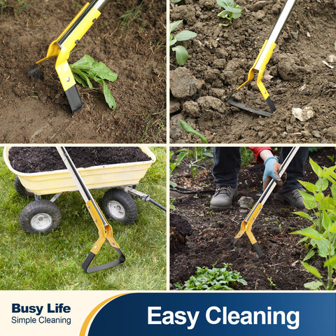 Yocada Hoe Garden Tool — 61-Inch Adjustable Stainless Steel Long-Handle Hoe for Weeding, Ditching, and Soil Loosening