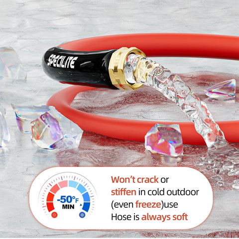 SPECILITE 5/8-in Hot/Cold Short Leader Hose 15 ft –50°F to 190°F – Flexible Rubber with 3/4-in Brass Fittings