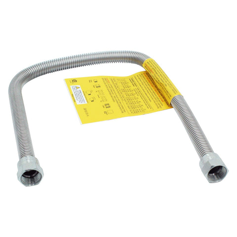 MENSI 22-Inch Stainless Steel Flexible Gas Line with Brass Ball Valve — 1/2