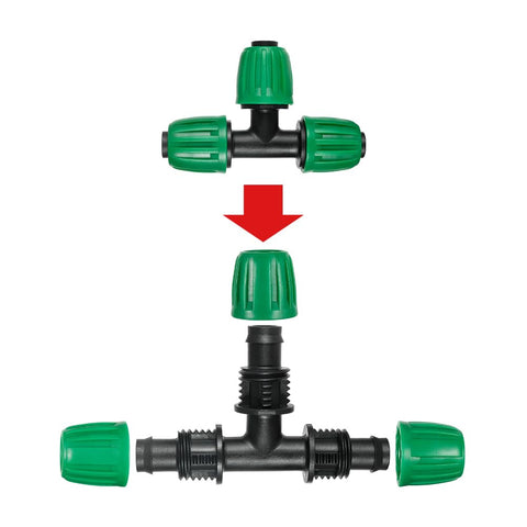 FULAIERGD 15 Pack 1/2-In Drip Tee Fittings Barbed Lock Nut T Connectors for 1/2-In Tubing