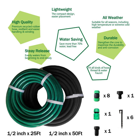 LARNORJE Customizable Soaker Hose System — 1/2