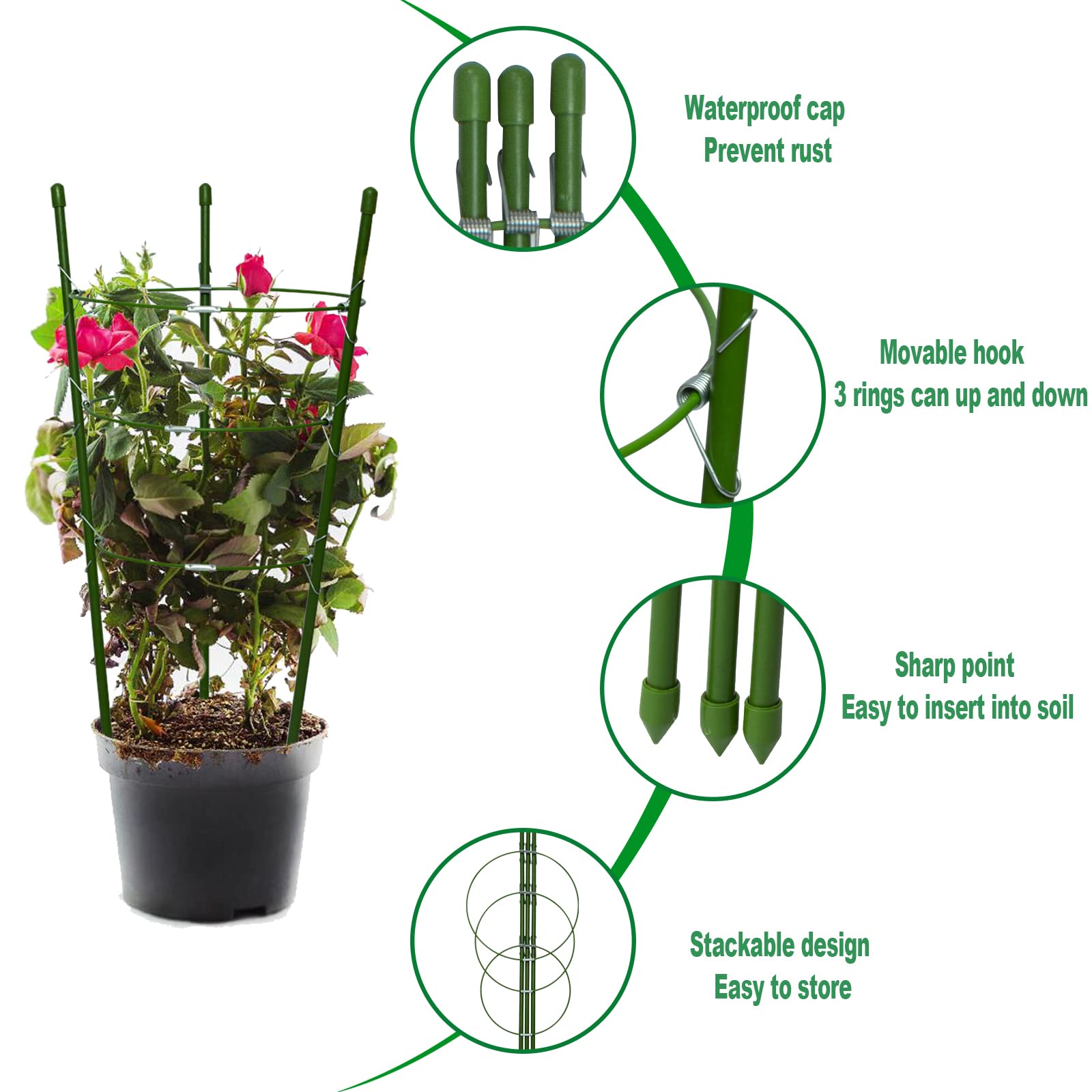 SUNPRO bonus twist tie with cutter helps secure delicate stems safely.