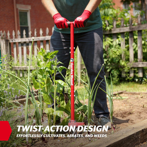 Garden Weasel Claw Pro Garden Tiller and Cultivator – Twist-Action Soil Loosener with Adjustable Tines and Ergonomic Handle
