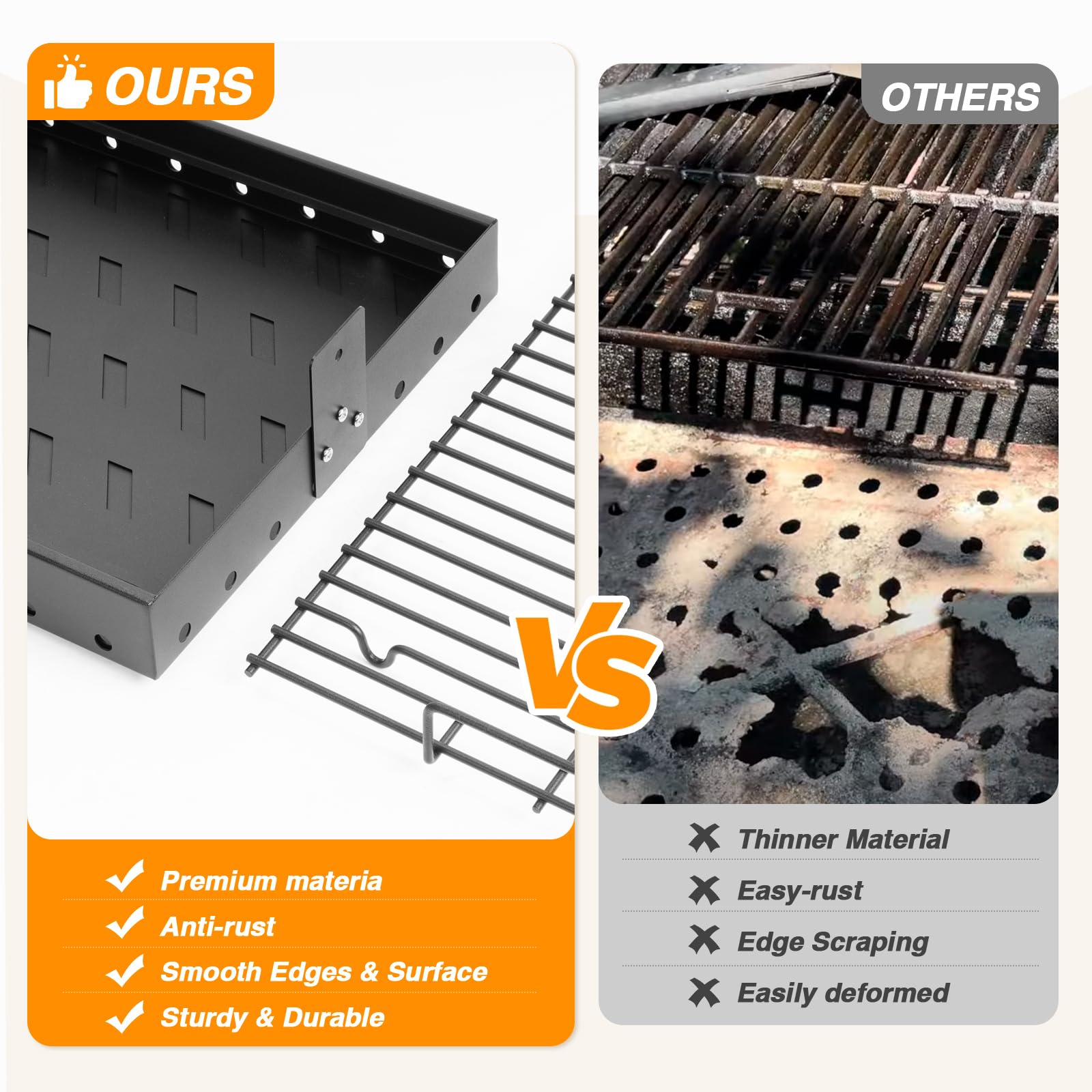 AOREWTGGH ash-outlet bottom design simplifies cleanup after grilling sessions.