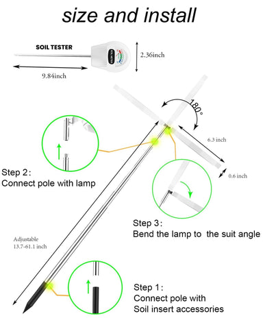 Yadoker 13ft cord offers flexible placement for larger or hanging plants.
