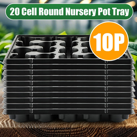 RooTrimmer 20-Cell Plant Trays for 3.15-Inch Pots – Holds 200 Peat Pots (10 Packs)