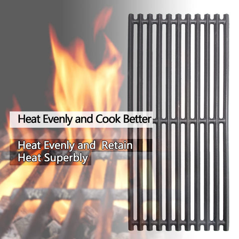 Hongso 17-Inch Cast Iron Grill Grates for Char-Broil Tru-Infrared 3-Burner Models (3-Pack)