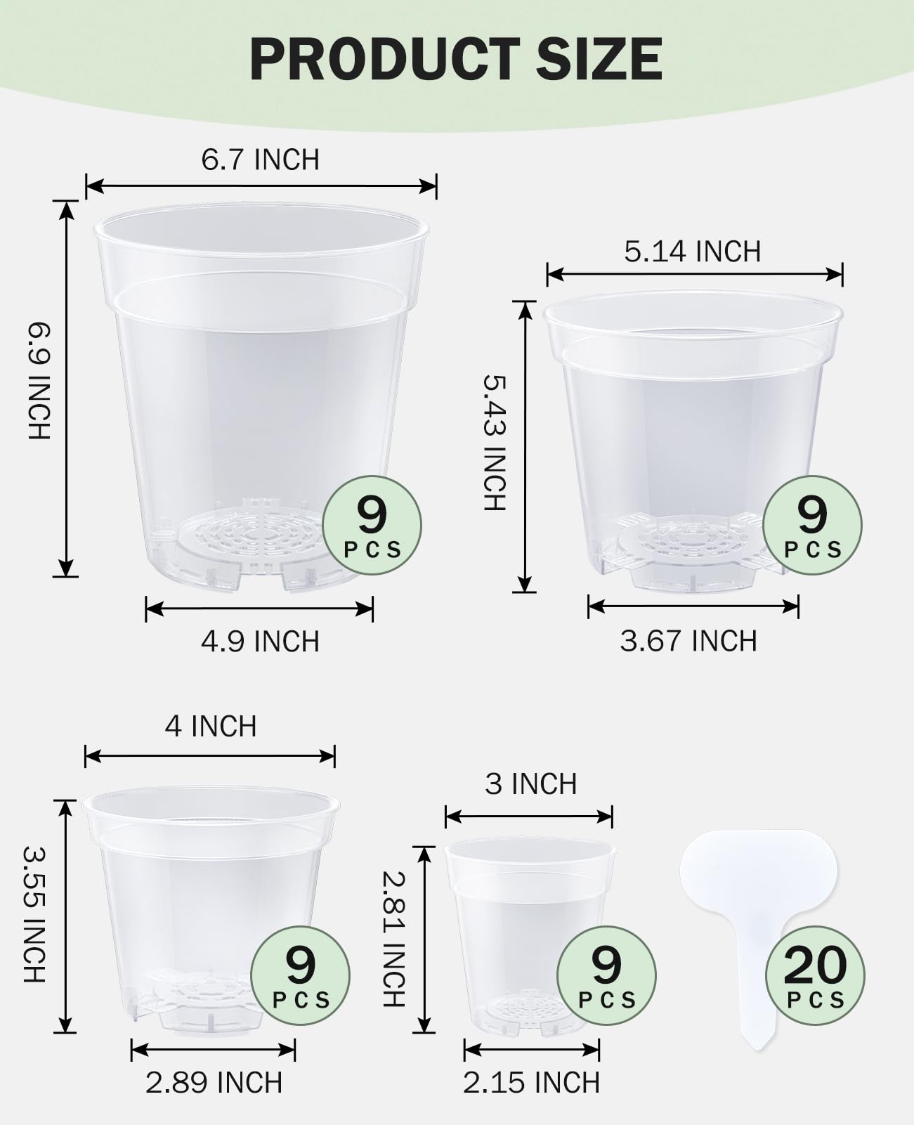 homenote 36-pack nursery pots in four sizes for versatile gardening