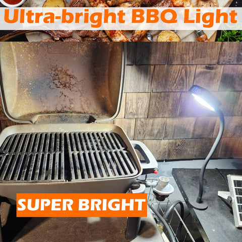 SKNOOY Rechargeable Grill Light — 24 LED Magnetic Gooseneck, USB-C, Multi-Mode BBQ Lighting