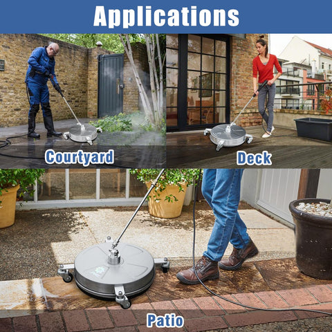JANZ 16-Inch Surface Cleaner for Pressure Washers | 4000 PSI, 4 Wheels