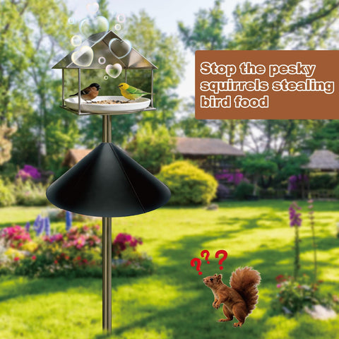 ZHIGLMYD 19-Inch Squirrel Proof Baffle for Bird Feeder Poles – Easy Install, All-Weather, Black