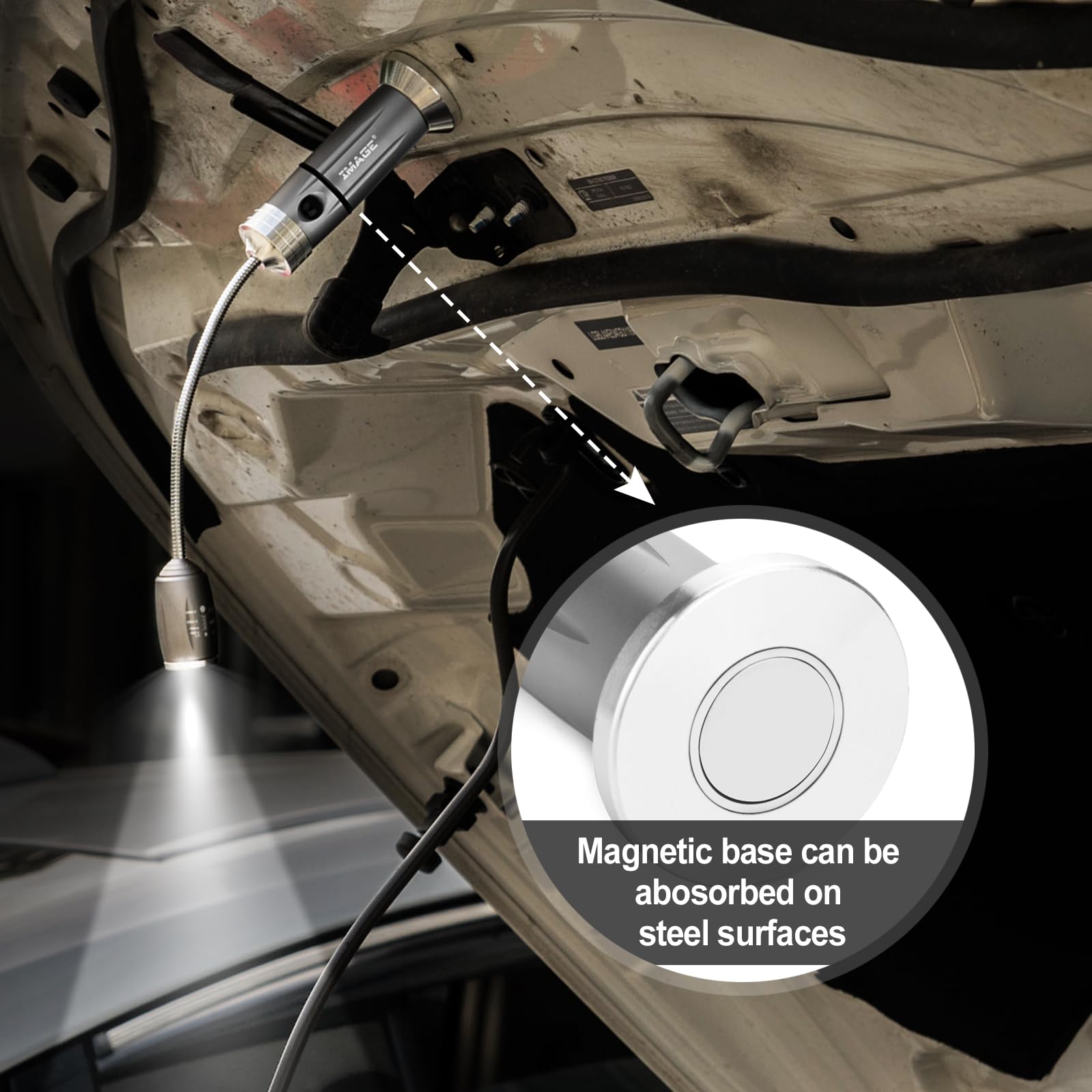 IMAGE adjustable swivel-head light for multiple grilling positions and angles