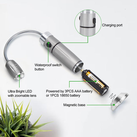 IMAGE flexible gooseneck barbecue light for precise beam angle at the grill