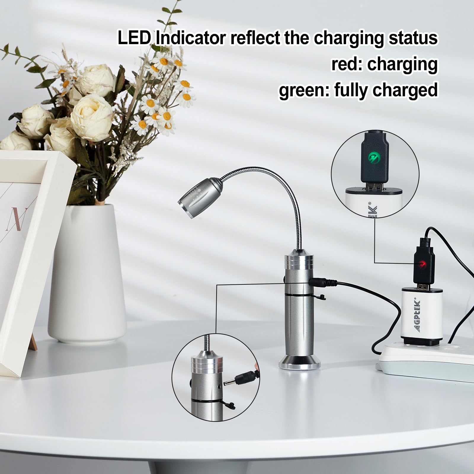 IMAGE USB-rechargeable barbecue light with charging indicator for easy status check