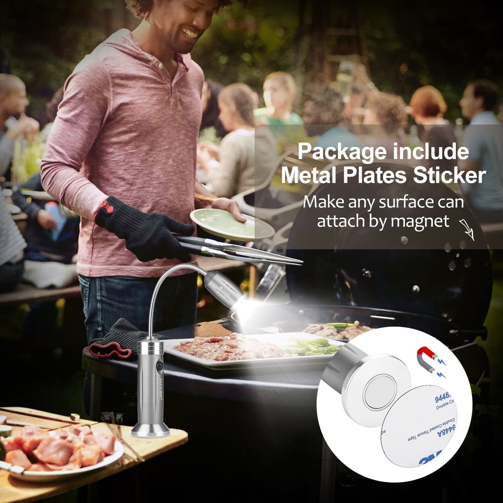 IMAGE magnetic ultra-bright barbecue light battery-saving design extends use.