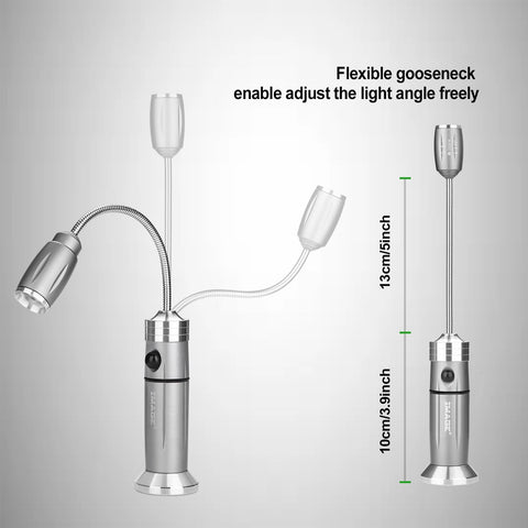 IMAGE barbecue light with metal plate base, adheres to non-iron surfaces for versatile setup