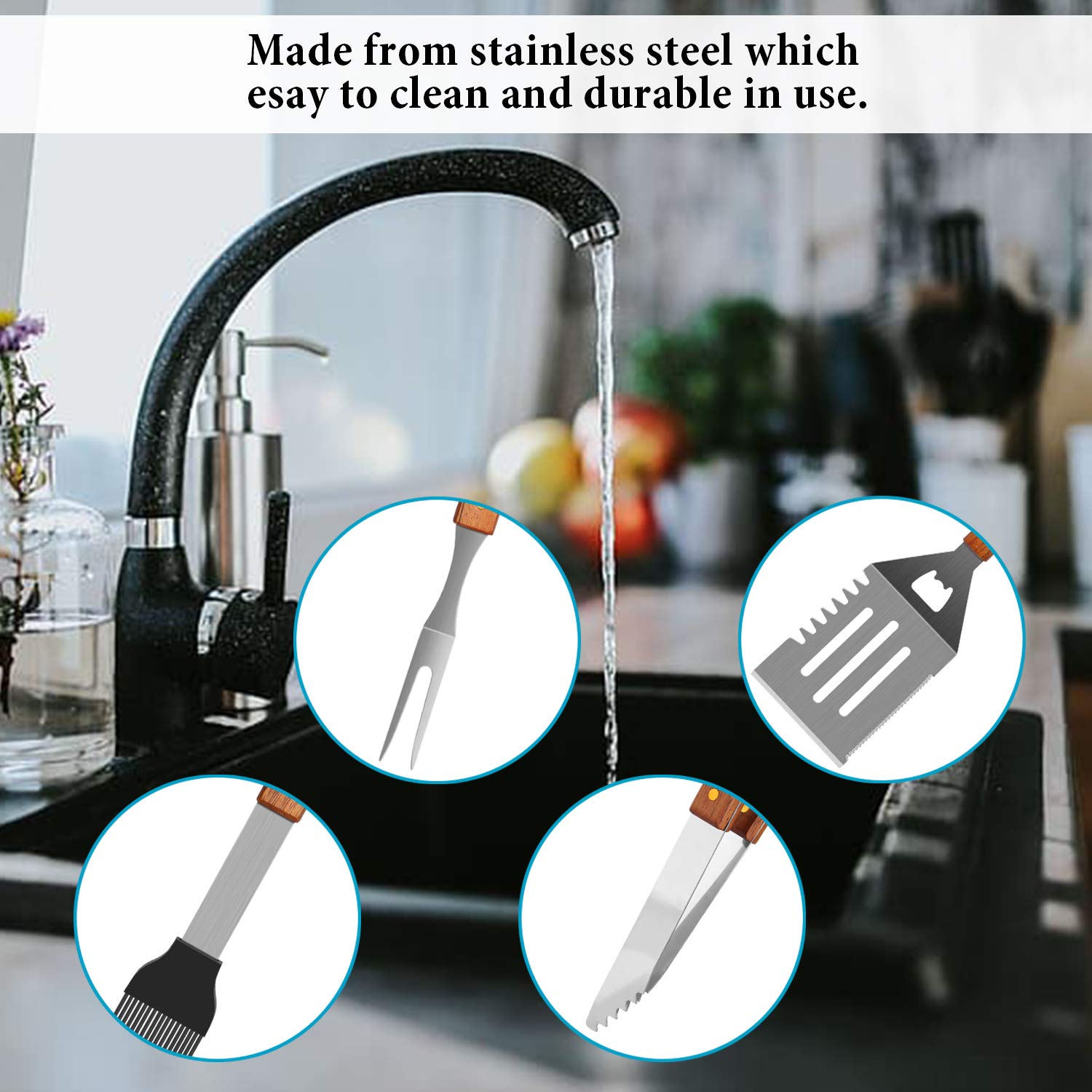IMAGE Wooded BBQ easy-clean design for quick maintenance after grilling.