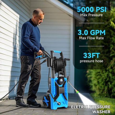 Imdot 33ft hose reel extends reach for thorough outdoor cleaning