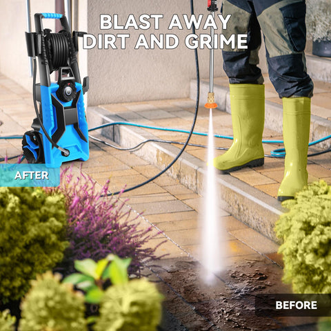 Imdot powerful washer tackles driveways and patios efficiently