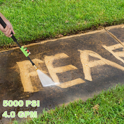 Imdot 5000PSI pressure washer with four-nozzle setup for versatile cleaning patterns.