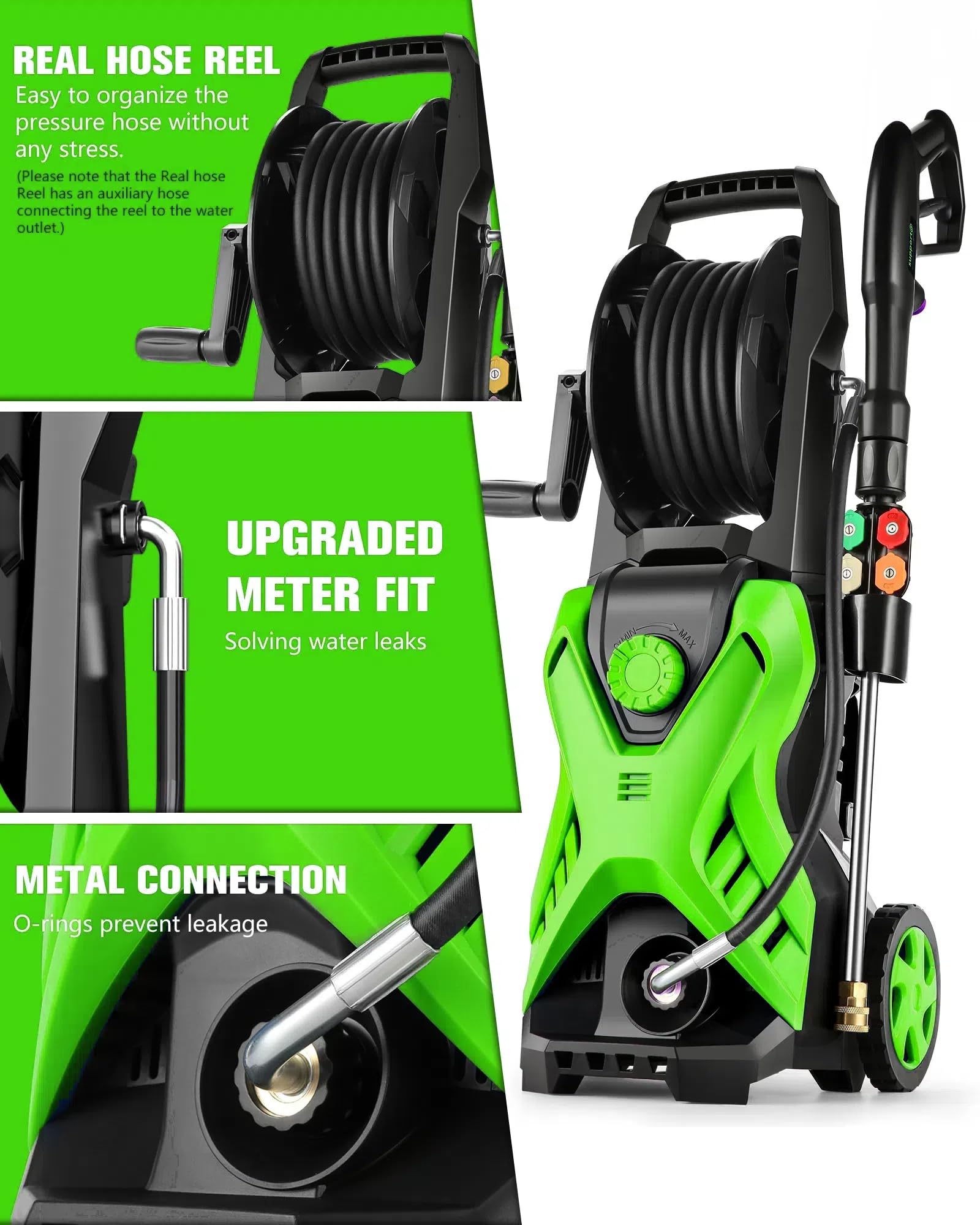 Imdot pressure washer quick-connect nozzle set for versatile sprays.