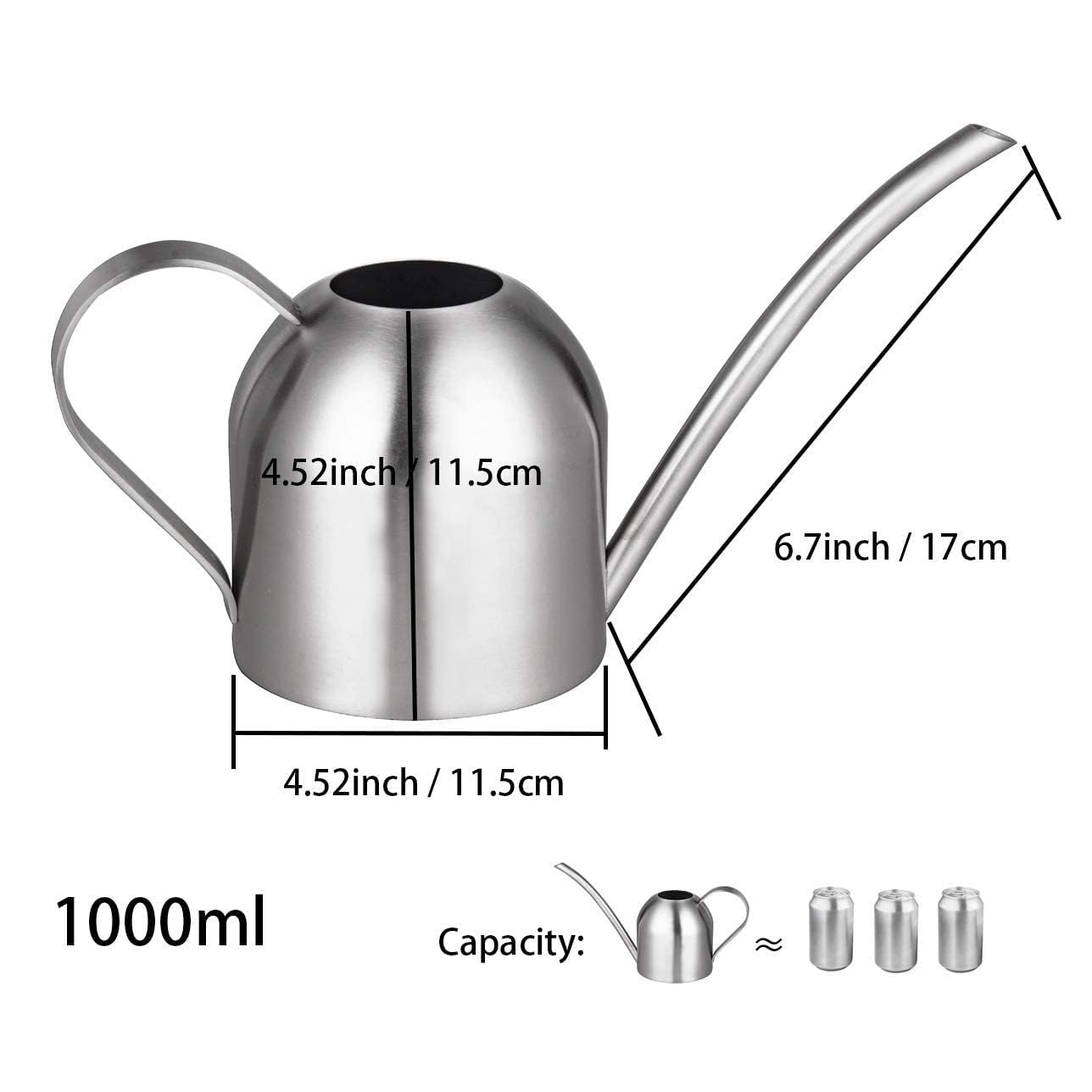 IMEEA sandblasted interior watering can for easy cleaning and care