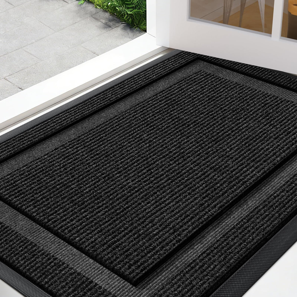 IM HOME large front door mat with non-slip backing helps prevent slips at entrances.