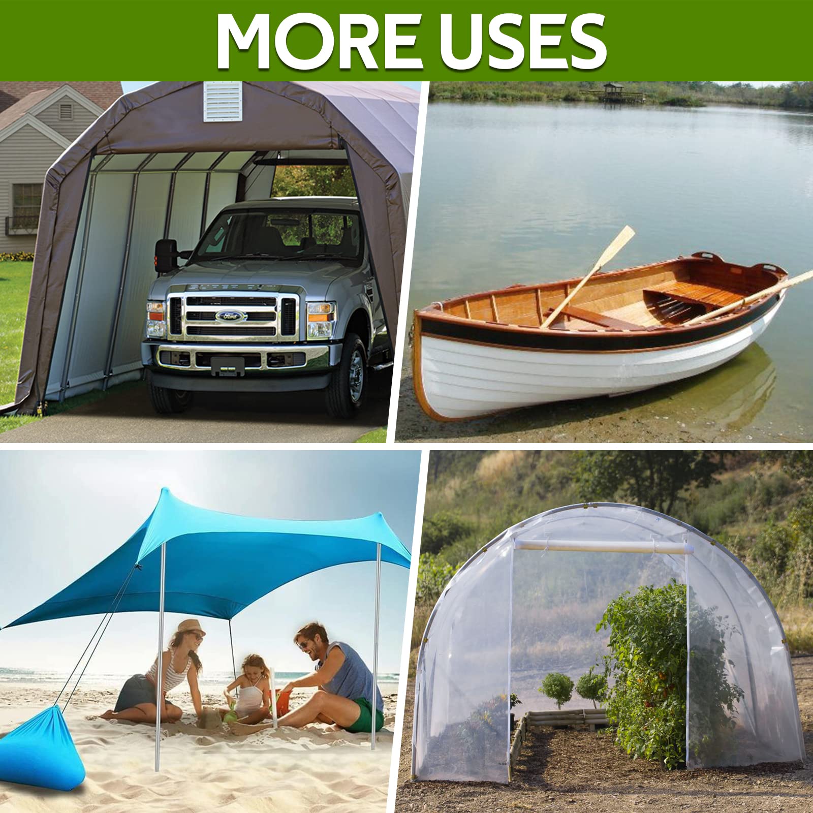 IMMERROT ground anchors securing tents, swings, fences, and sheds outdoors