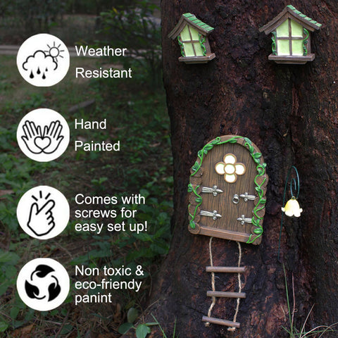 IMOFEE glow-coating close-up on fairy door highlights luminous detail.
