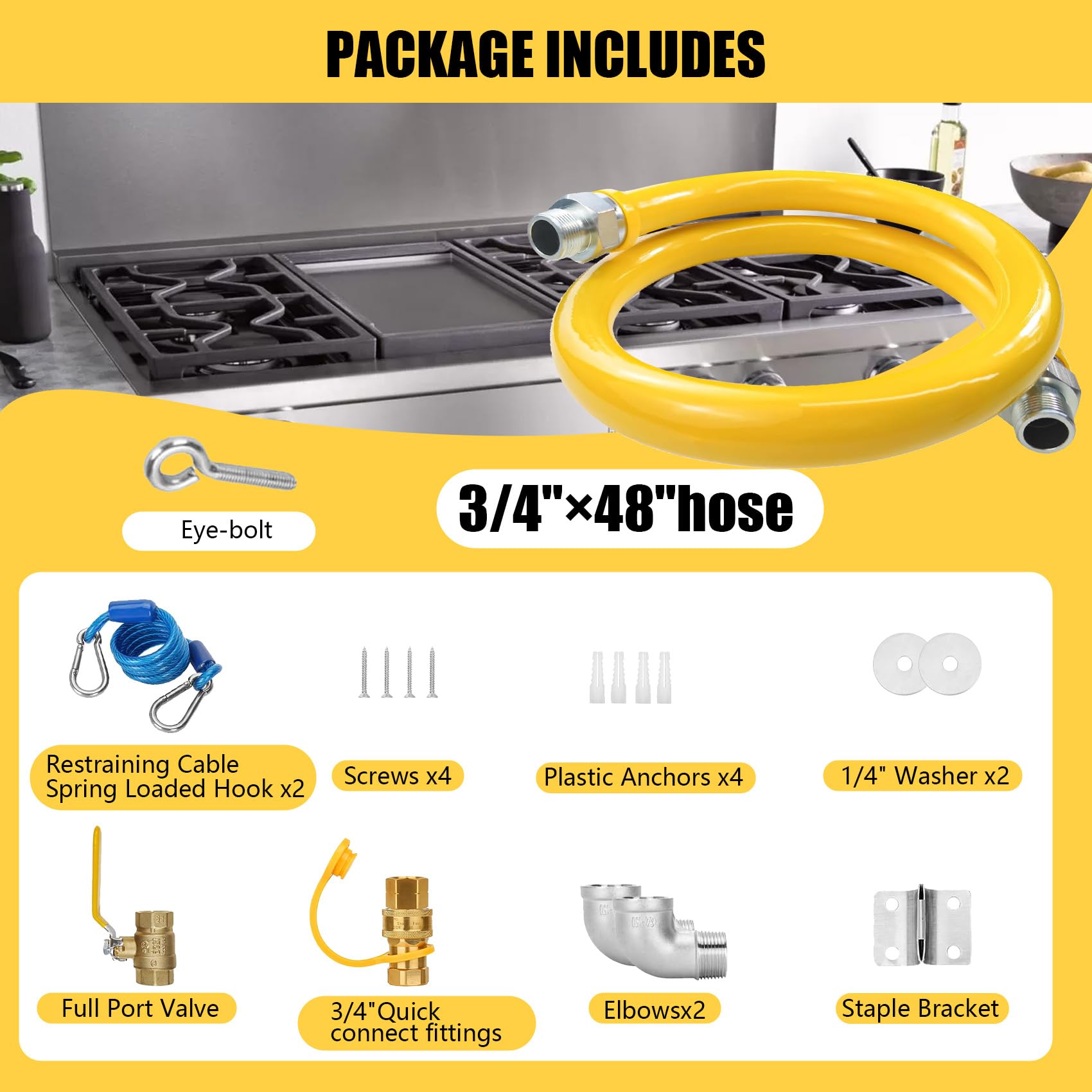 IMOLI Safety System Kit restraining cable; keeps hoses organized in busy commercial spaces.