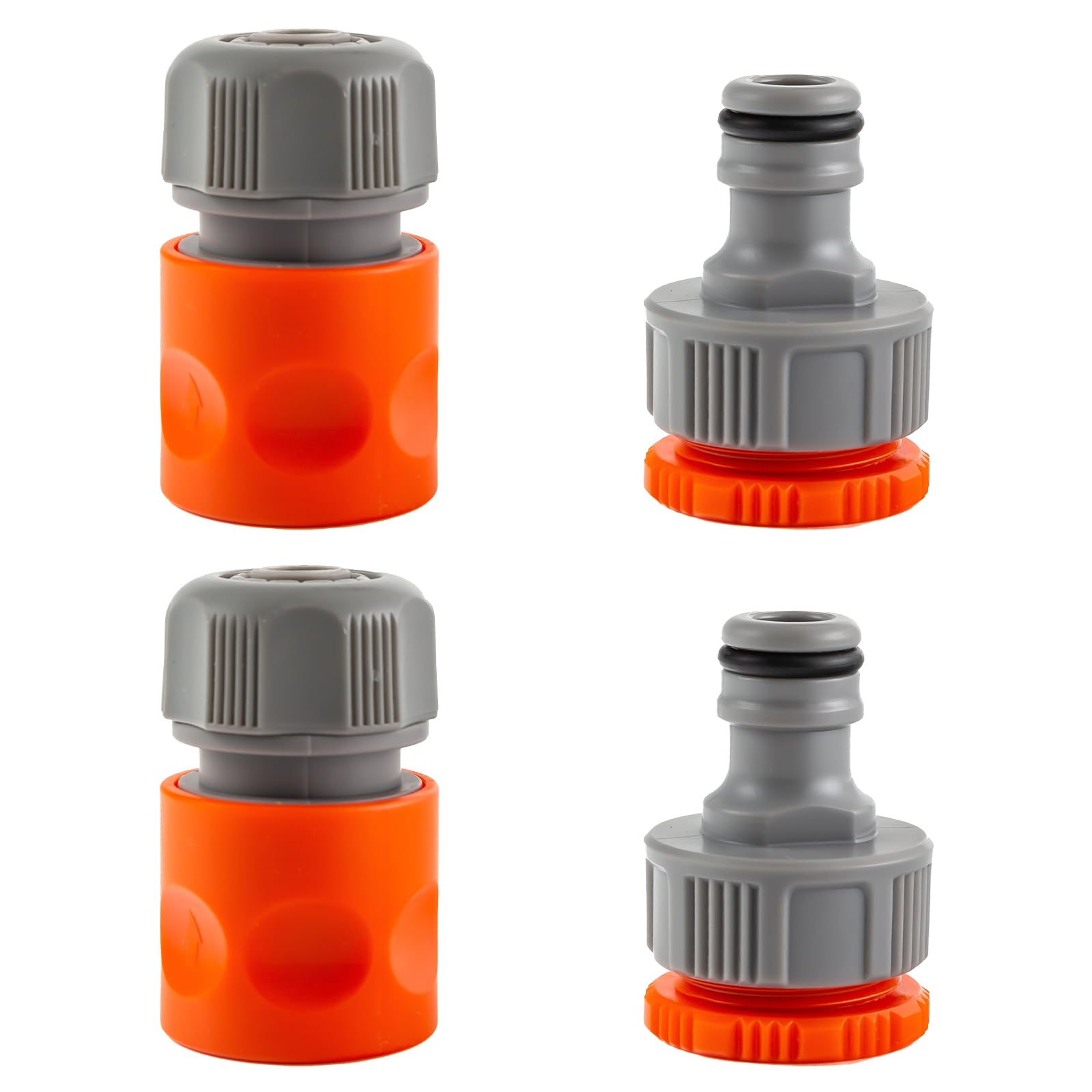 IMOR quick-connect hose fittings for 1/2 and 3/4 inch hoses with easy grip.