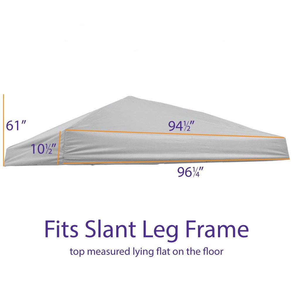 Impact Canopy replacement top light grey side view for slant-leg frames.