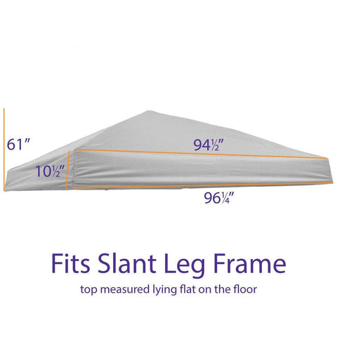 Impact Canopy replacement top light grey side view for slant-leg frames.