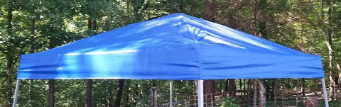 Impact Canopy royal blue top installed outdoors for events and shade.
