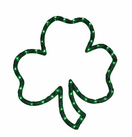 Impact Innovations 16-inch lighted shamrock window silhouette for indoor or outdoor display, adds festive glow