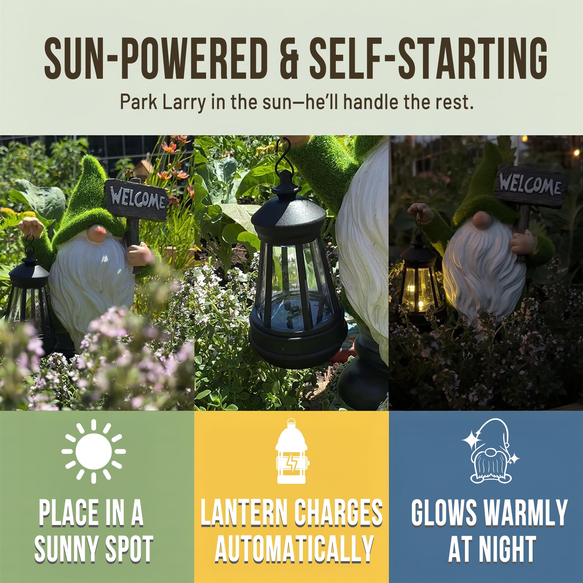 IMPECCABLE GOODS outdoor gnome lights paths with solar power