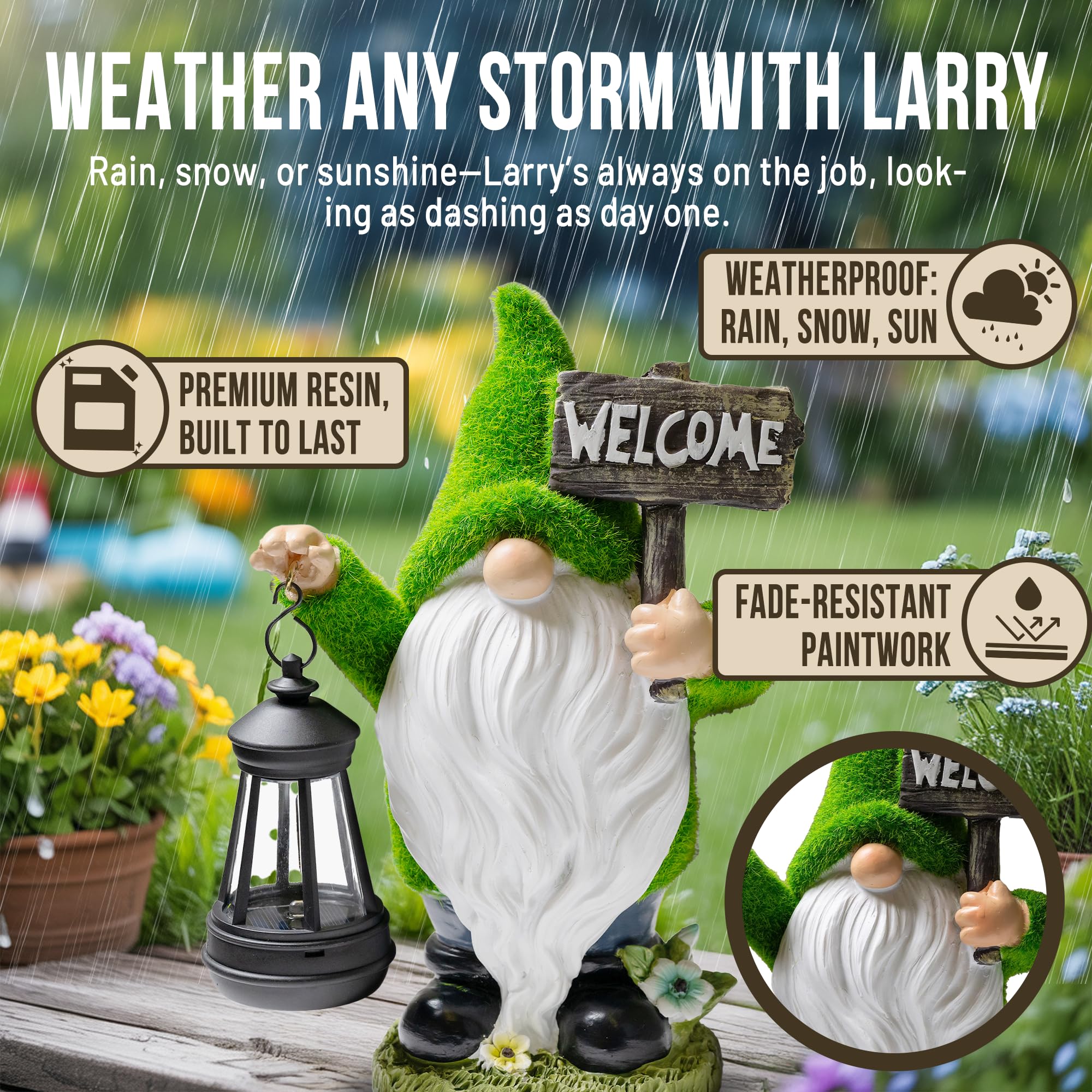 IMPECCABLE GOODS spring season gnome adds whimsy to lawns and flower beds
