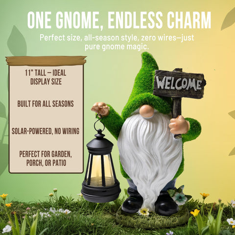IMPECCABLE GOODS weather resistant resin gnome withstands sun, rain, and snow