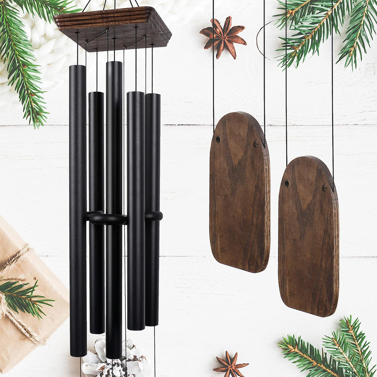 Implication 48-inch wind chimes deliver a deep tone for tranquil outdoor ambience.